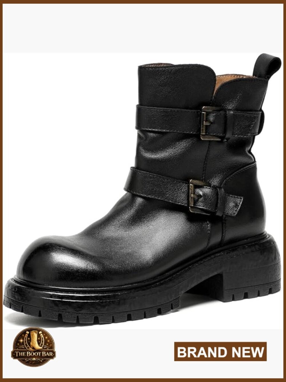 Vintage Combat Ankle Boots Women Anti-Slip Genuine Leather Motorcycle Moto